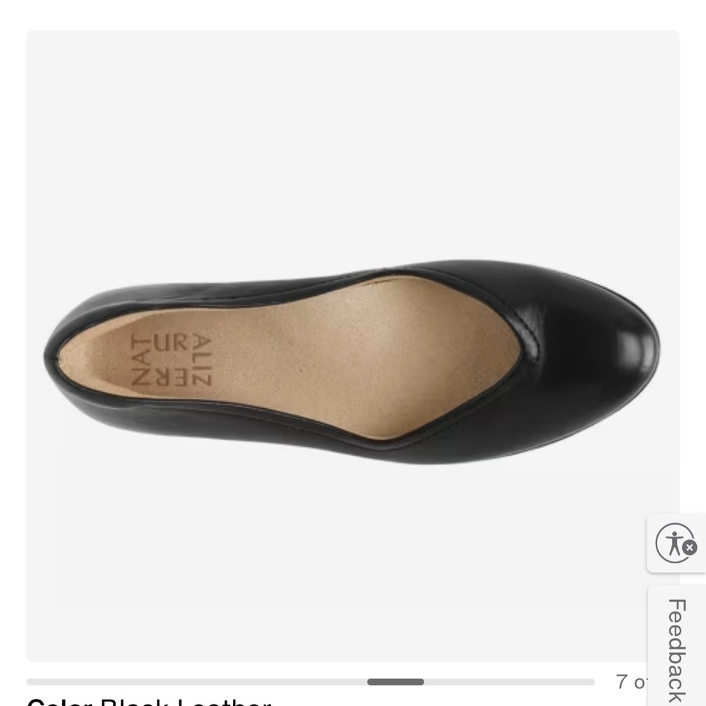 Naturalizer Black Leather Flats - Picture 3 of 6